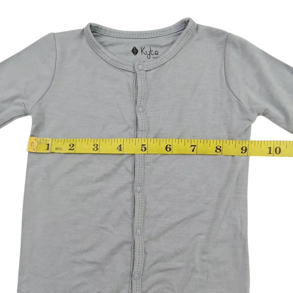 Kyte Baby Romper Pajama 6/12 Months Gray Snaps Sleepwear Soft Fabric